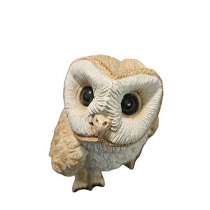 Stone Critters Charming  Barn Owl 3.5" Beige